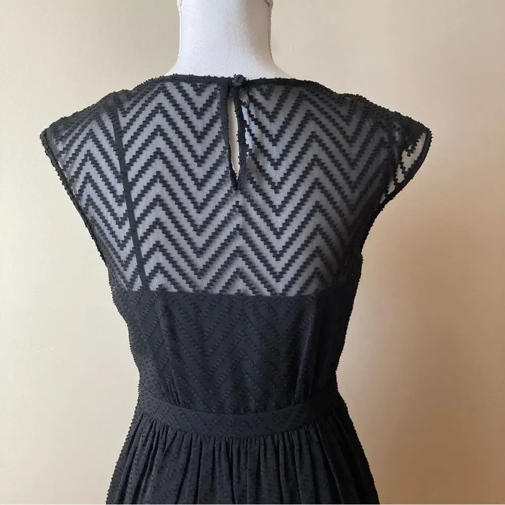 J.Crew Sleeveless Chiffon Dress Black Size 0 - Picture 3 of 12